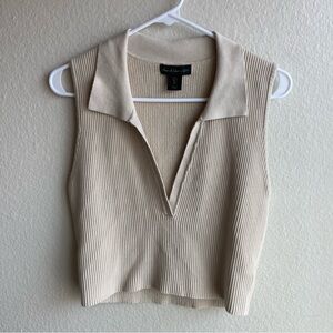 House of Harlow 1960 Collared Knit Crop Top